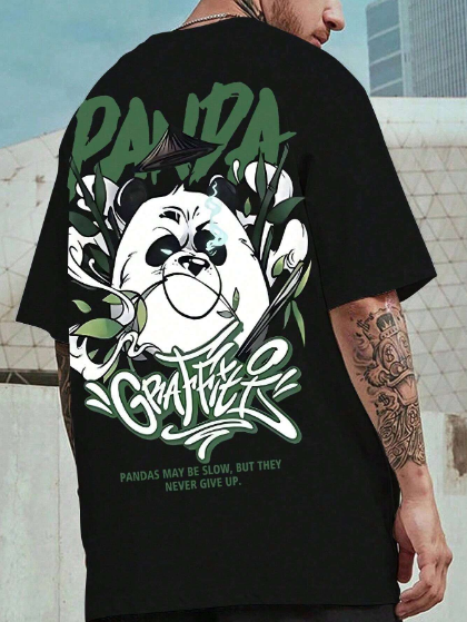 Camiseta Streetwear Panda Graffiti - Algodão
